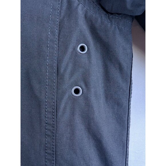 Eddie Bauer Jacket Men Large Tall Black Button Down Removable Liner Trench - Picture 7 of 13